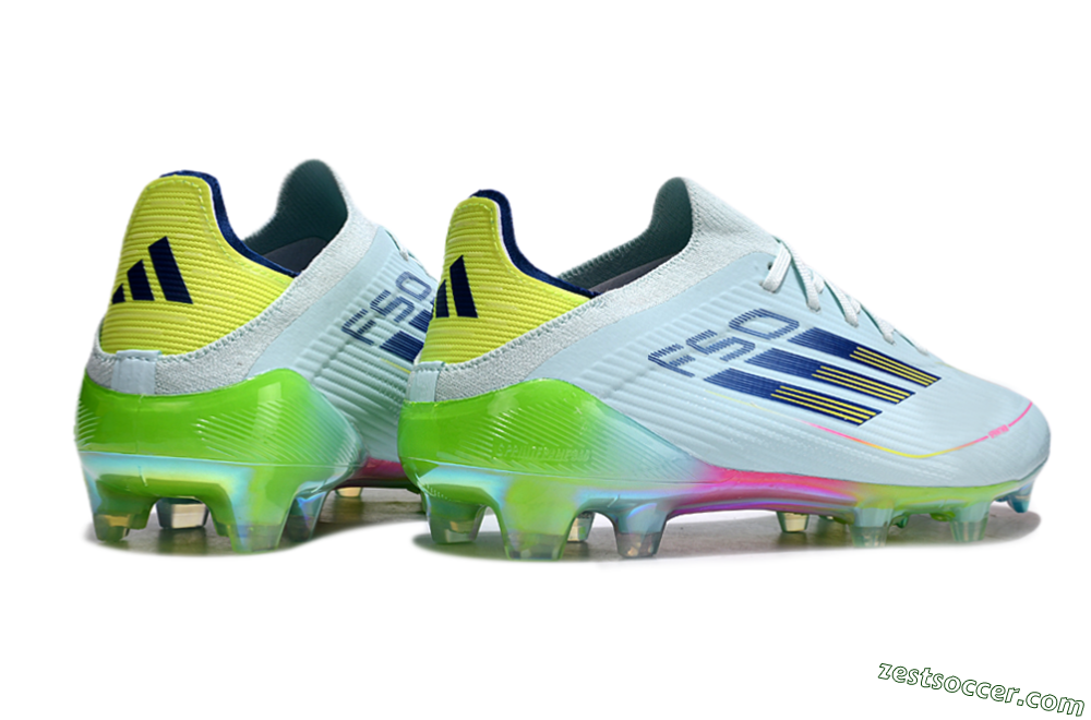 Adidas F50 Elite FG Low-Tops Soccer Cleats - Jade/Blue/Yellow 7