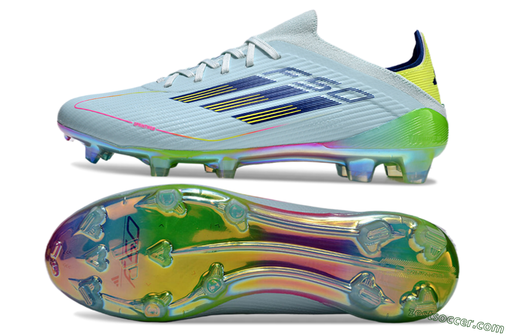 Adidas F50 Elite FG Low-Tops Soccer Cleats - Jade/Blue/Yellow 1