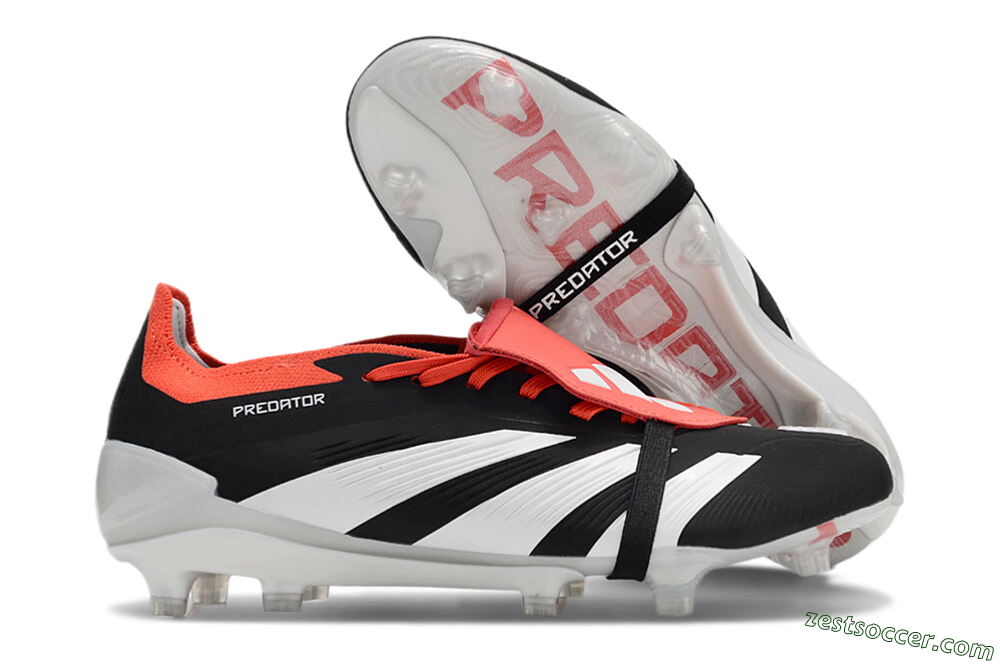 Adidas Predator Elite Foldover Tongue FG Low-Tops Soccer Cleats - Black/White/Red 0