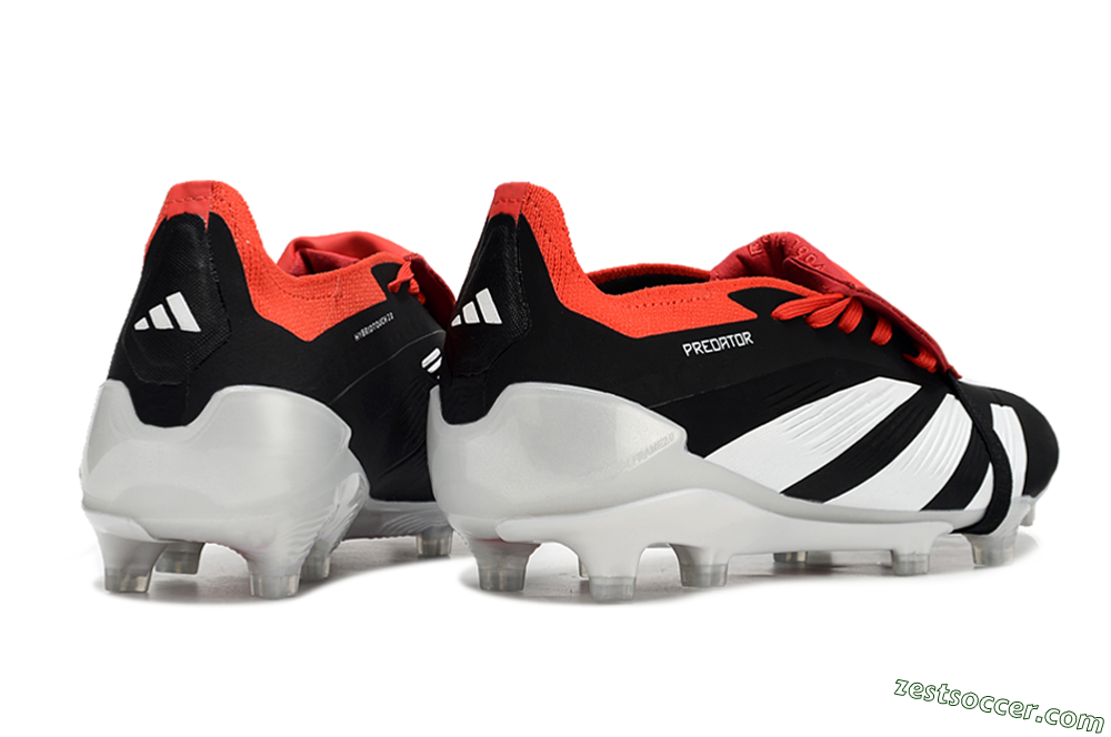 Adidas Predator Elite Foldover Tongue FG Low-Tops Soccer Cleats - Black/White/Red 6