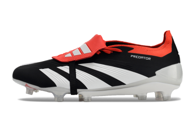 Adidas Predator Elite Foldover Tongue FG Low-Tops Soccer Cleats - Black/White/Red