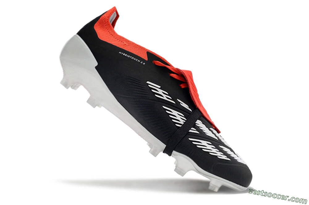 Adidas Predator Elite Foldover Tongue FG Low-Tops Soccer Cleats - Black/White/Red 4