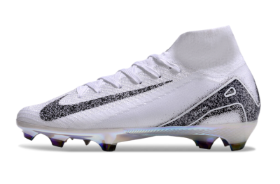 Nike Air Zoom Mercurial Superfly 10 Elite FG High-Tops Soccer Cleats - White/Black/Grey