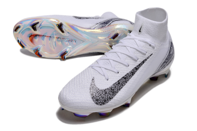 Nike Air Zoom Mercurial Superfly 10 Elite FG High-Tops Soccer Cleats - White/Black/Grey