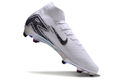 Nike Air Zoom Mercurial Superfly 10 Elite FG High-Tops Soccer Cleats - White/Black/Grey