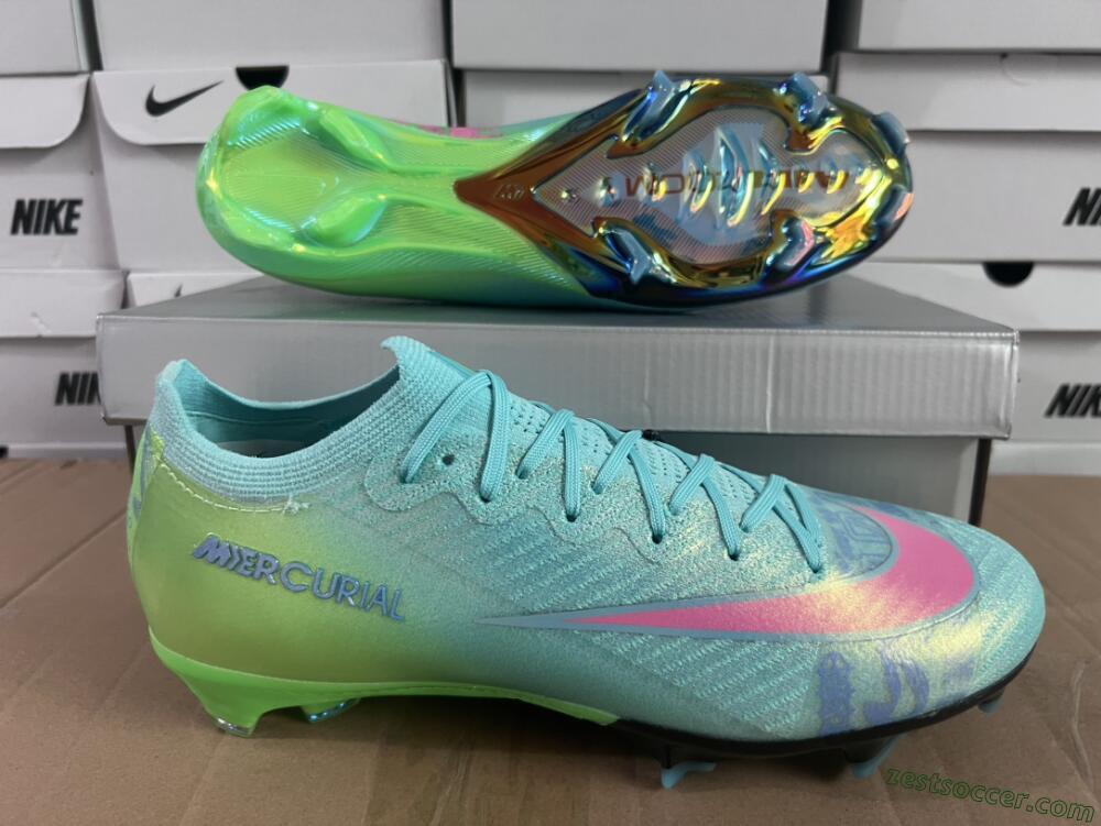 Nike Air Zoom Mercurial Vapor 16 Elite FG Low-Tops Soccer Cleats - Jade/Pink/Yellow
