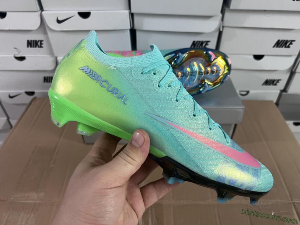 Nike Air Zoom Mercurial Vapor 16 Elite FG Low-Tops Soccer Cleats - Jade/Pink/Yellow