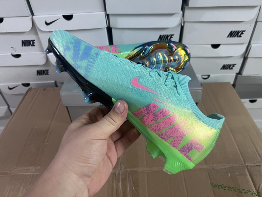 Nike Air Zoom Mercurial Vapor 16 Elite FG Low-Tops Soccer Cleats - Jade/Pink/Yellow