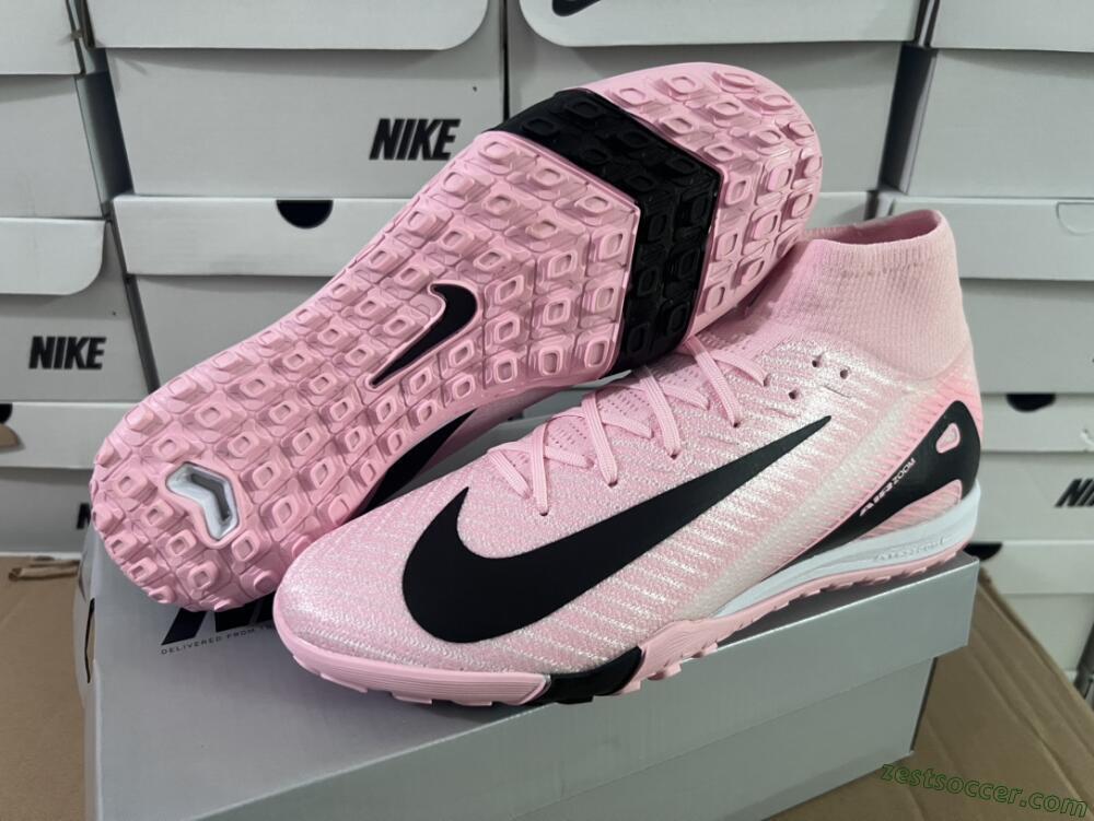Nike Air Zoom Mercurial Superfly 10 Elite TF High-Tops Soccer Shoes - Pink/White/Black