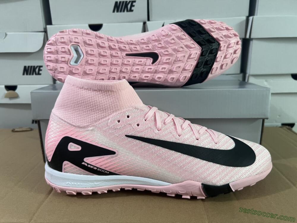 Nike Air Zoom Mercurial Superfly 10 Elite TF High-Tops Soccer Shoes - Pink/White/Black
