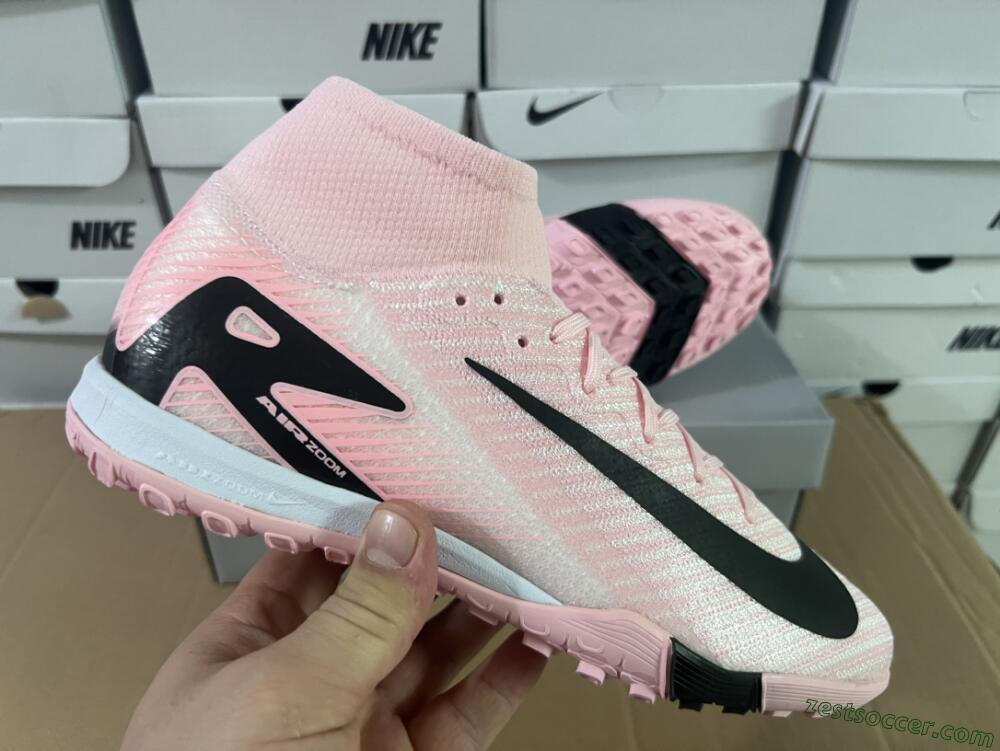 Nike Air Zoom Mercurial Superfly 10 Elite TF High-Tops Soccer Shoes - Pink/White/Black