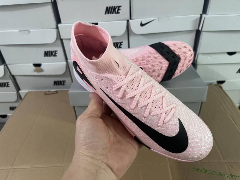 Nike Air Zoom Mercurial Superfly 10 Elite TF High-Tops Soccer Shoes - Pink/White/Black