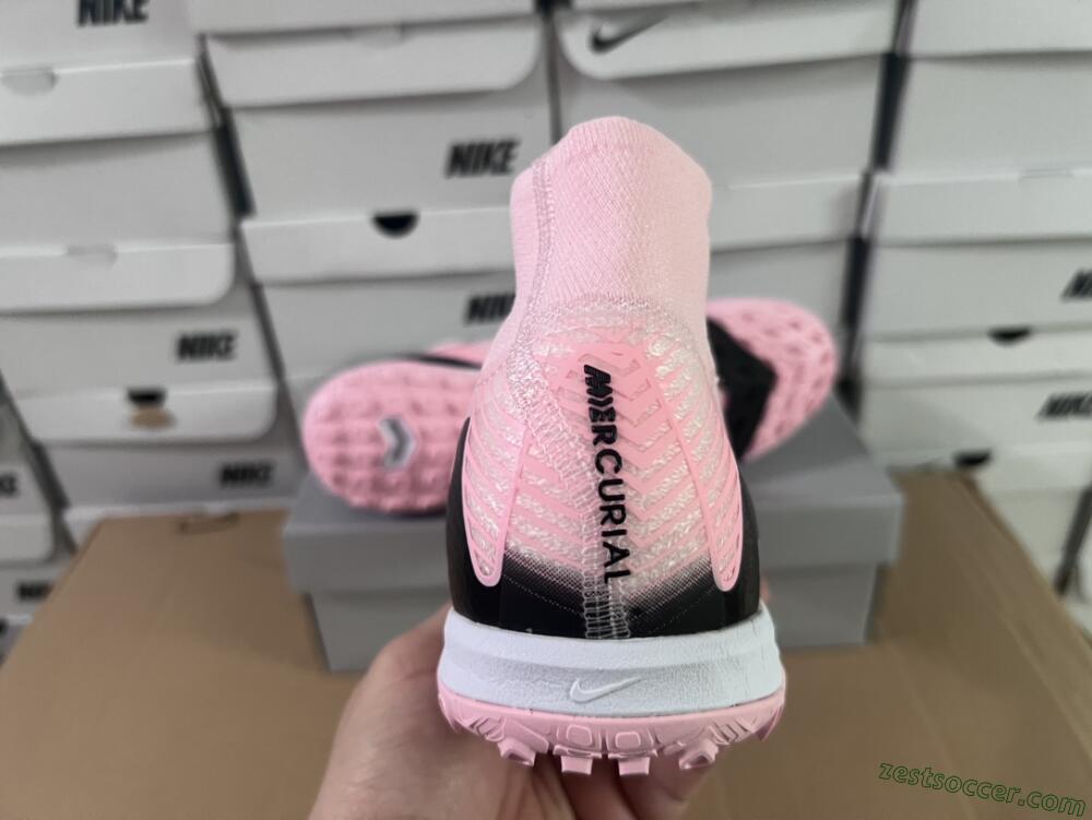 Nike Air Zoom Mercurial Superfly 10 Elite TF High-Tops Soccer Shoes - Pink/White/Black