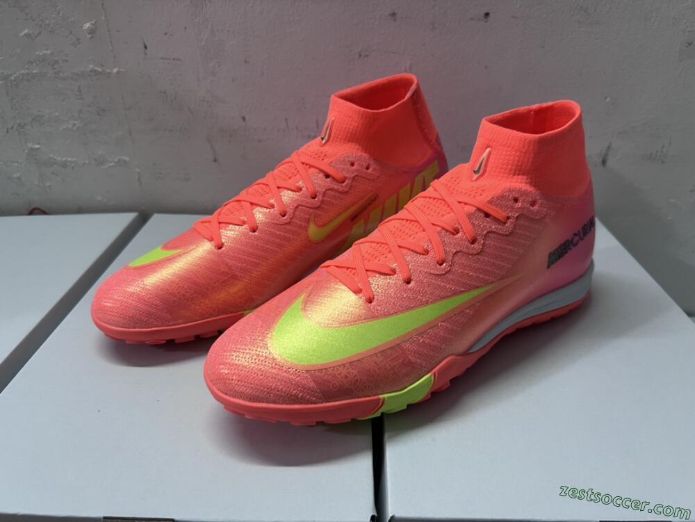 Nike Air Zoom Mercurial Superfly 9 Elite TF High-Tops Soccer Shoes - Red/Yellow/White