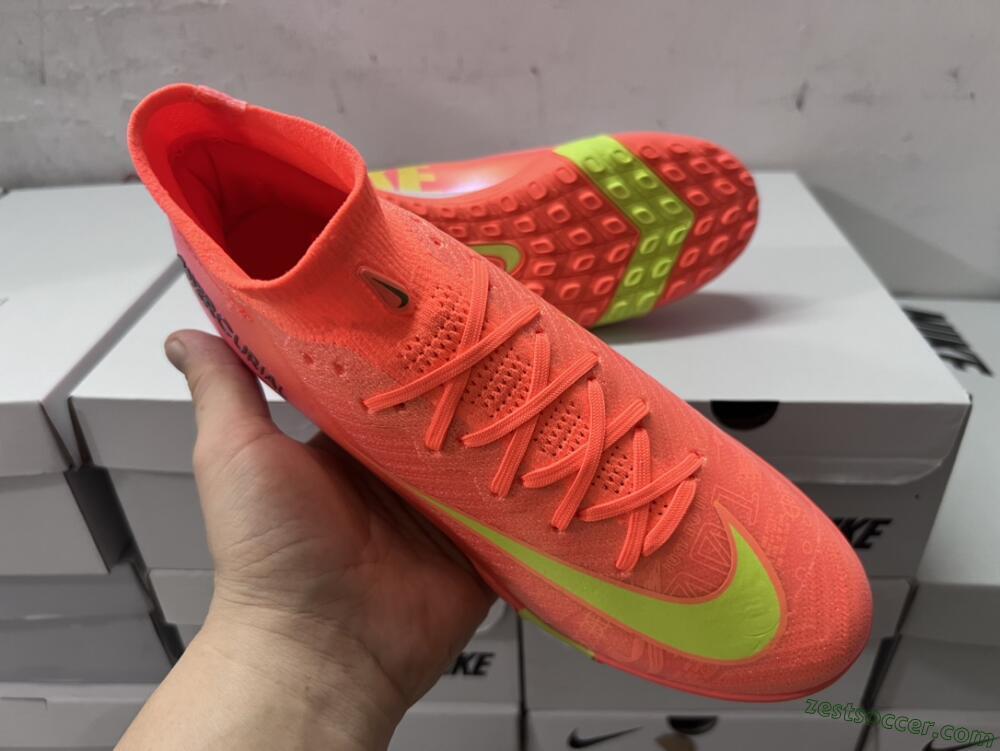 Nike Air Zoom Mercurial Superfly 9 Elite TF High-Tops Soccer Shoes - Red/Yellow/White