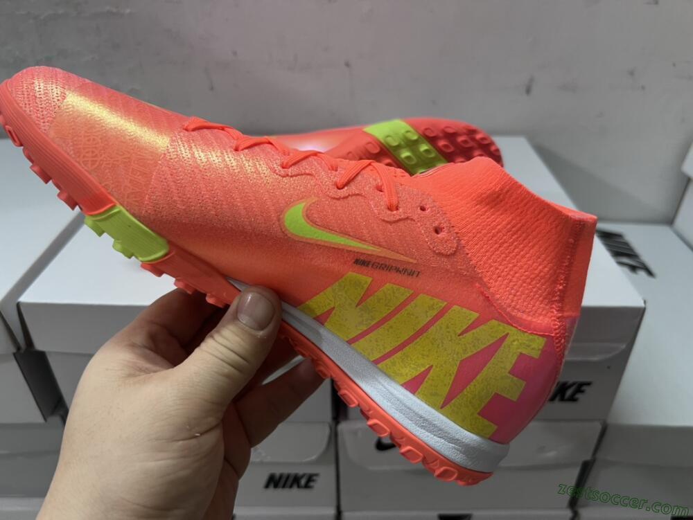 Nike Air Zoom Mercurial Superfly 9 Elite TF High-Tops Soccer Shoes - Red/Yellow/White