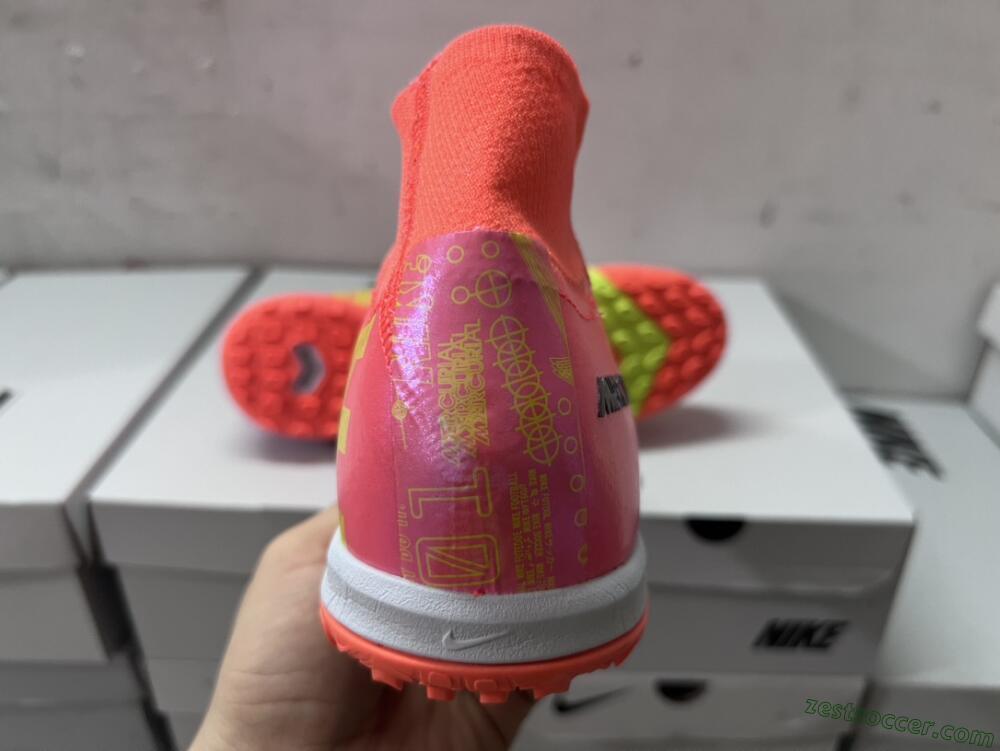 Nike Air Zoom Mercurial Superfly 9 Elite TF High-Tops Soccer Shoes - Red/Yellow/White