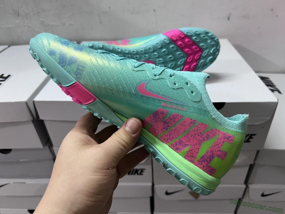 Nike Air Zoom Mercurial Vapor 16 Elite TF Low-Tops Soccer Shoes - Jade/Pink/Blue