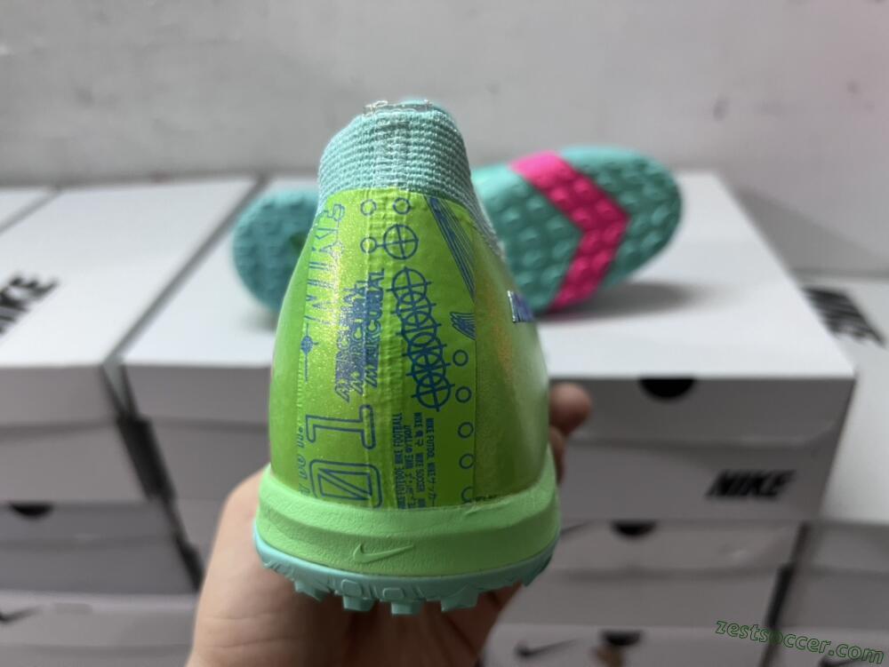 Nike Air Zoom Mercurial Vapor 16 Elite TF Low-Tops Soccer Shoes - Jade/Pink/Blue