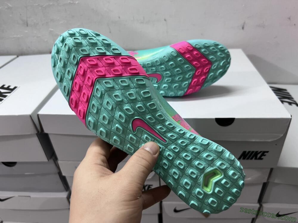 Nike Air Zoom Mercurial Vapor 16 Elite TF Low-Tops Soccer Shoes - Jade/Pink/Blue