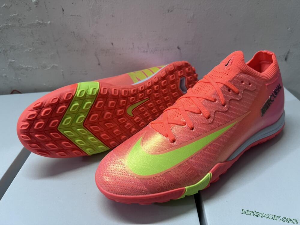 Nike Air Zoom Mercurial Vapor 15 Elite TF Low-Tops Soccer Shoes - Red/Yellow/White