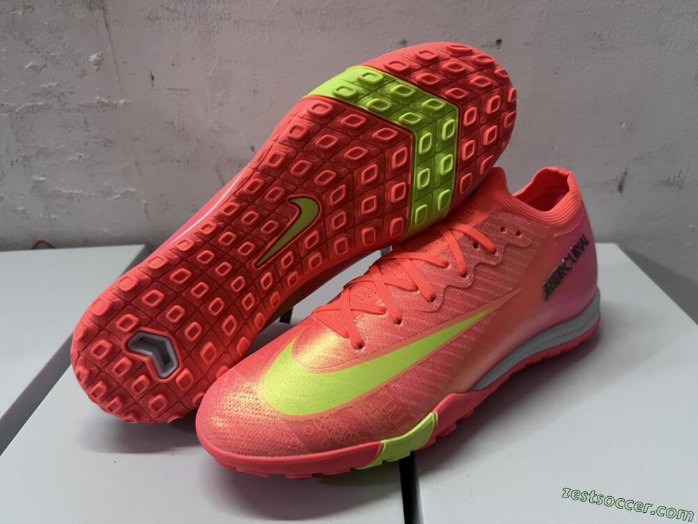 Nike Air Zoom Mercurial Vapor 15 Elite TF Low-Tops Soccer Shoes - Red/Yellow/White