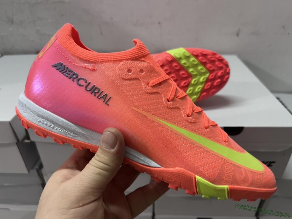 Nike Air Zoom Mercurial Vapor 15 Elite TF Low-Tops Soccer Shoes - Red/Yellow/White