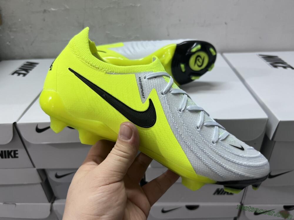 Nike Phantom Luna Elite FG Low-Tops Soccer Cleats - Grey/Yellow/Black