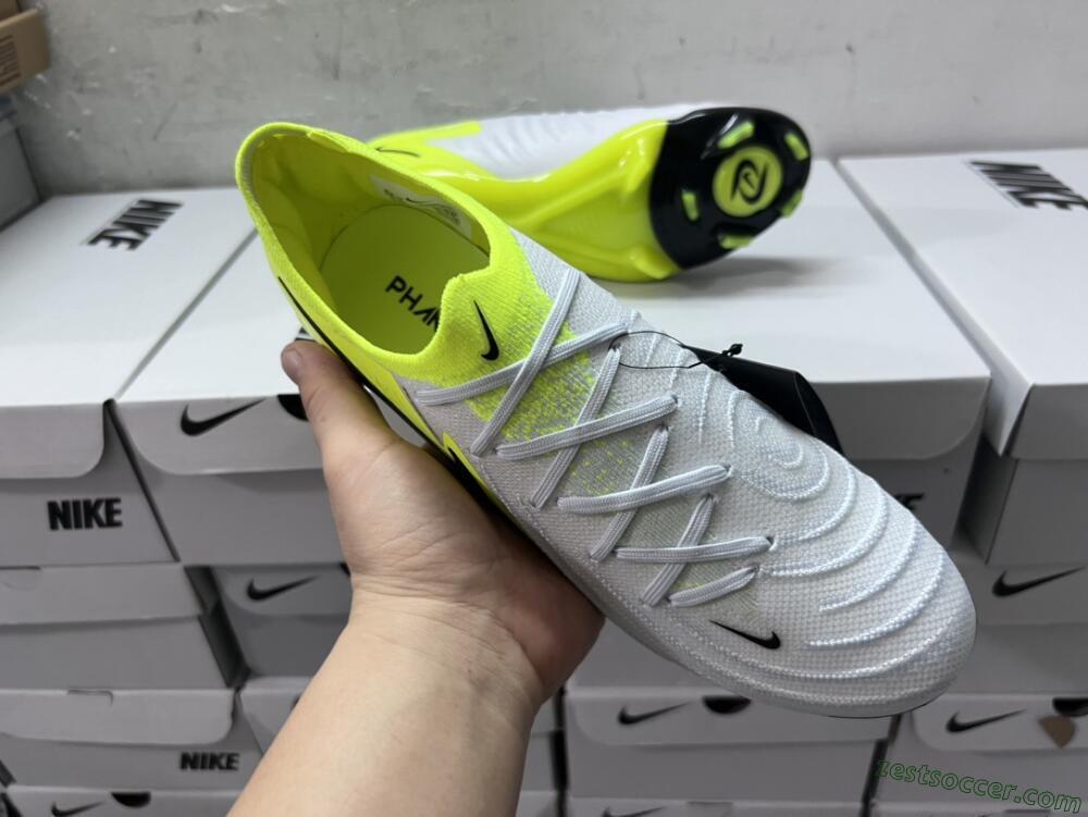Nike Phantom Luna Elite FG Low-Tops Soccer Cleats - Grey/Yellow/Black