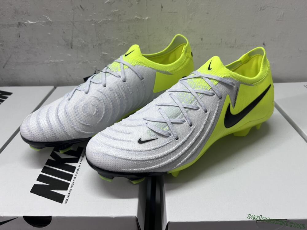 Nike Phantom Luna Elite FG Low-Tops Soccer Cleats - Grey/Yellow/Black