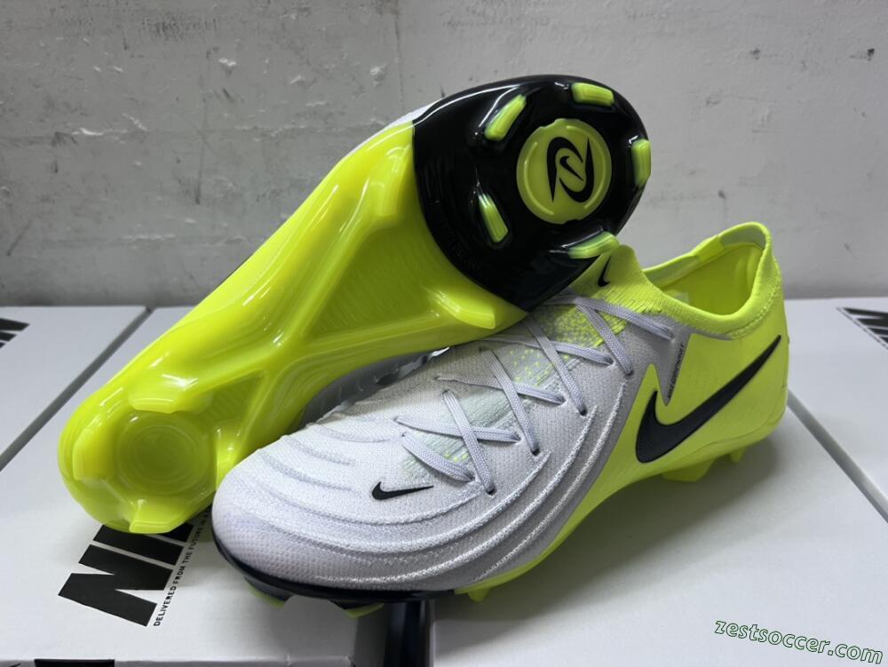 Nike Phantom Luna Elite FG Low-Tops Soccer Cleats - Grey/Yellow/Black