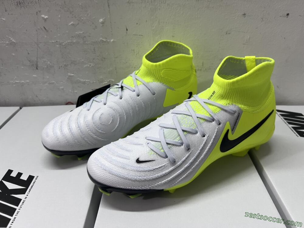 Nike Phantom Luna Elite FG High-Tops Soccer Cleats - Grey/Yellow/Black