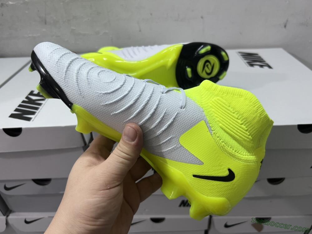 Nike Phantom Luna Elite FG High-Tops Soccer Cleats - Grey/Yellow/Black