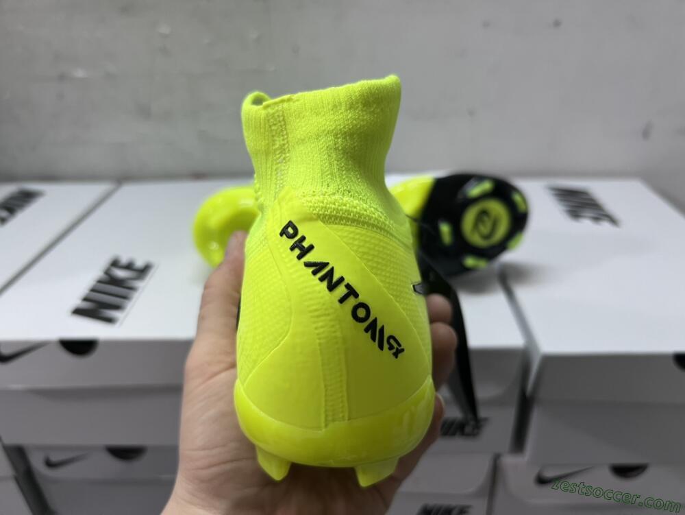 Nike Phantom Luna Elite FG High-Tops Soccer Cleats - Grey/Yellow/Black