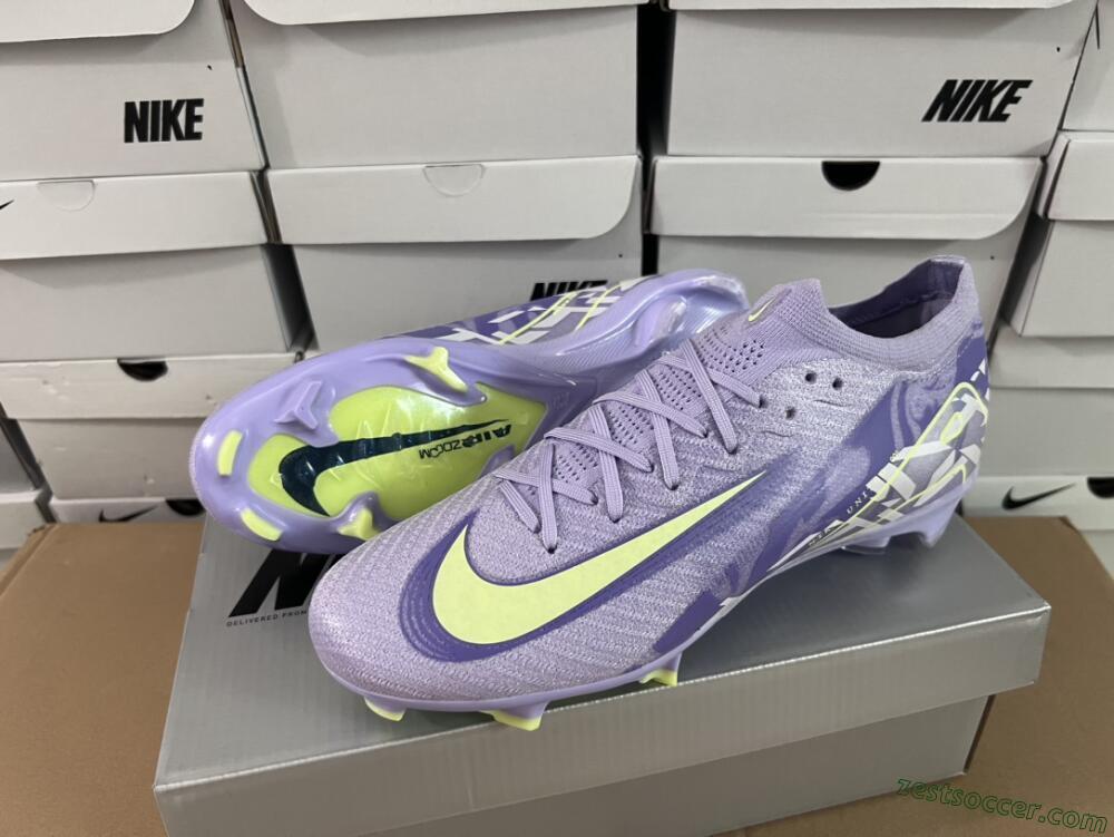 Nike Air Zoom Mercurial Vapor 16 Elite FG Low-Tops Soccer Cleats - Purple/Yellow/White