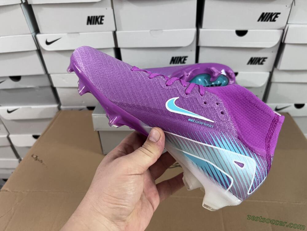 Nike Air Zoom Mercurial Superfly 10 Elite FG High-Tops Soccer Cleats - Purple/Green