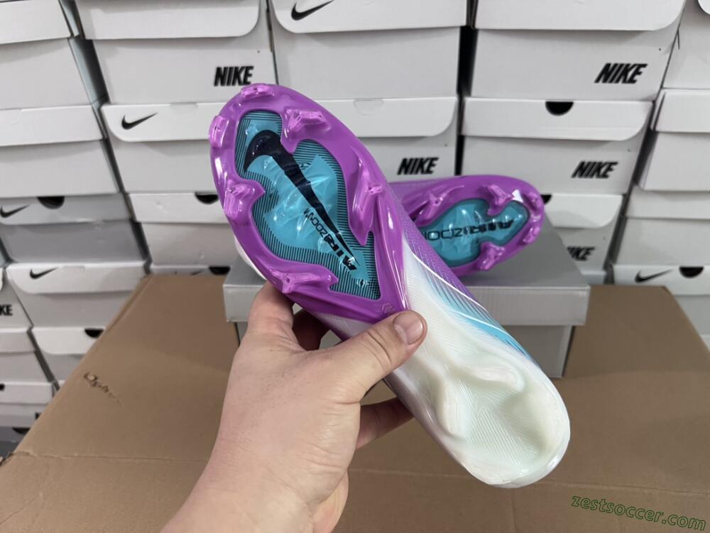 Nike Air Zoom Mercurial Superfly 10 Elite FG High-Tops Soccer Cleats - Purple/Green