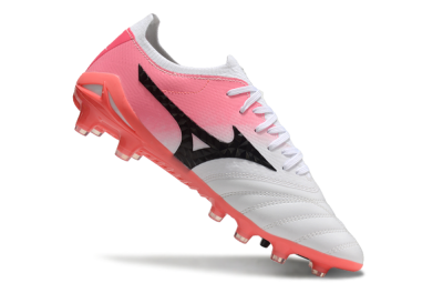 Mizuno Morelia Neo 3 FG Low-Tops Soccer Cleats - White/Black/Pink