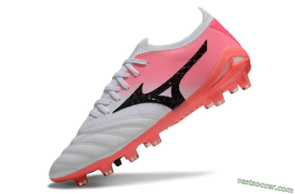 Mizuno Morelia Neo 3 FG Low-Tops Soccer Cleats - White/Black/Pink 6