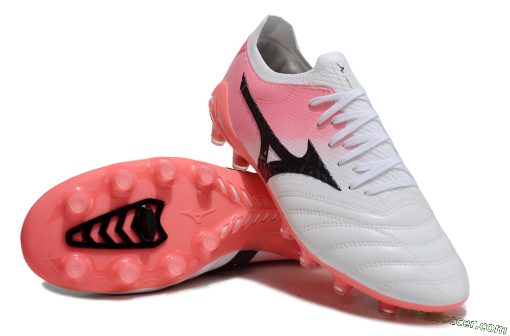 Mizuno Morelia Neo 3 FG Low-Tops Soccer Cleats - White/Black/Pink 4