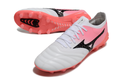 Mizuno Morelia Neo 3 FG Low-Tops Soccer Cleats - White/Black/Pink