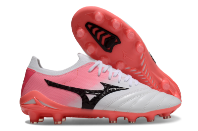 Mizuno Morelia Neo 3 FG Low-Tops Soccer Cleats - White/Black/Pink