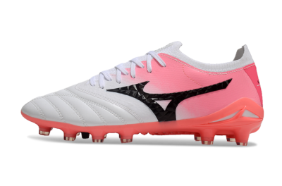 Mizuno Morelia Neo 3 FG Low-Tops Soccer Cleats - White/Black/Pink