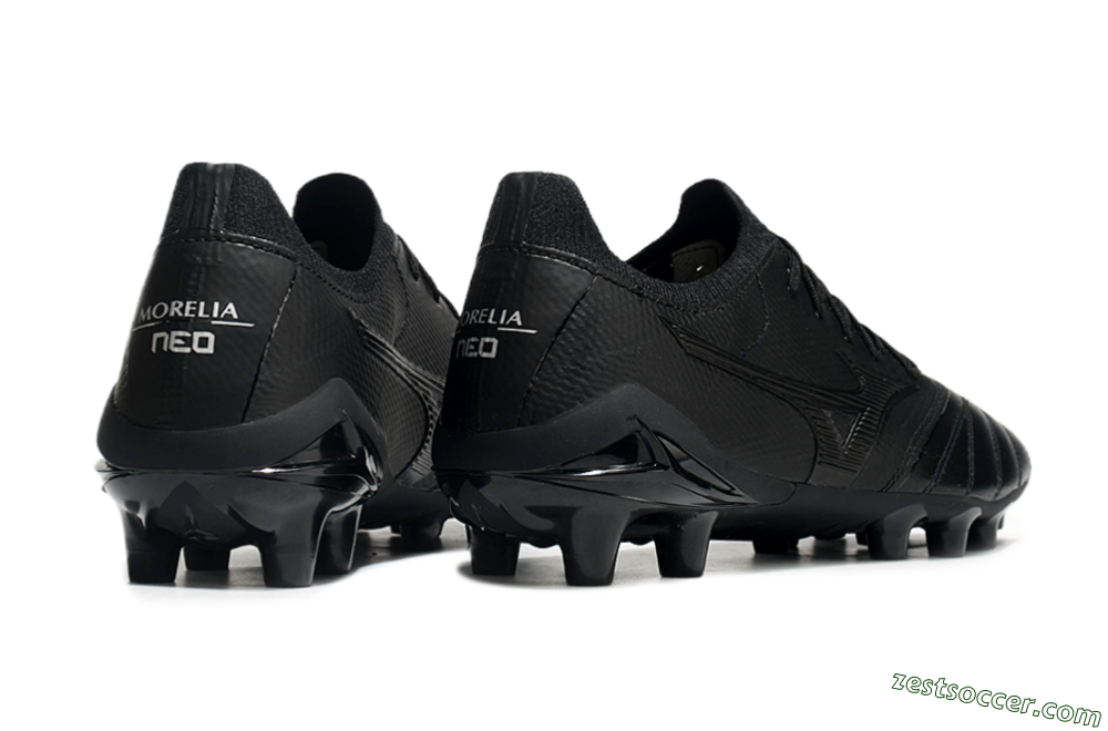 Mizuno Morelia Neo 3 FG Low-Tops Soccer Cleats - Black/Black 7