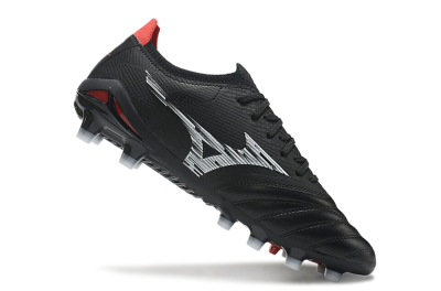 Mizuno Morelia Neo 3 FG Low-Tops Soccer Cleats - Black/White/Red
