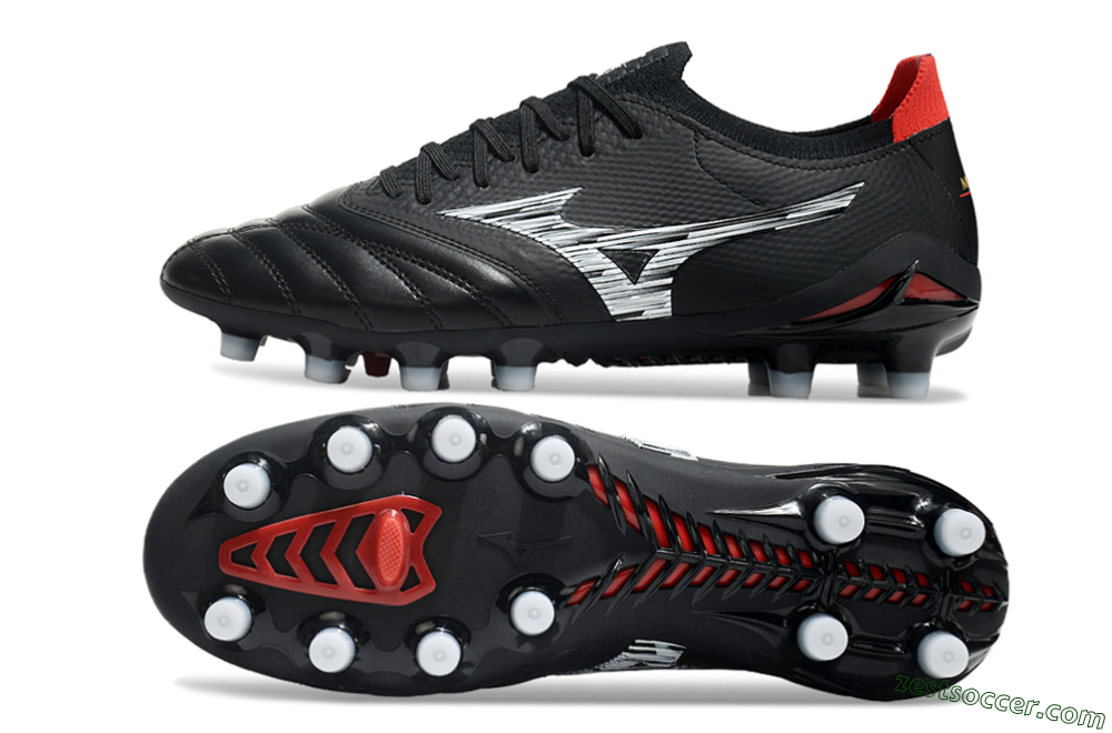 Mizuno Morelia Neo 3 FG Low-Tops Soccer Cleats - Black/White/Red 1
