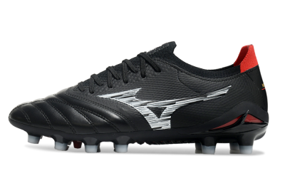 Mizuno Morelia Neo 3 FG Low-Tops Soccer Cleats - Black/White/Red