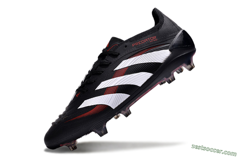 Adidas Predator Elite 24 FG Low-Tops Soccer Cleats - Black/White/Red 5