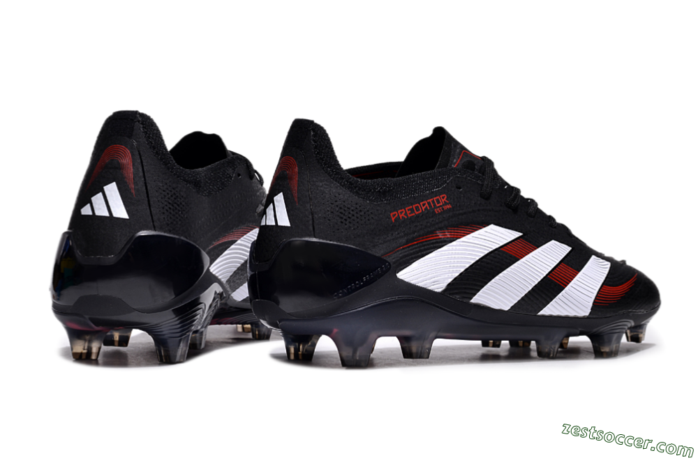 Adidas Predator Elite 24 FG Low-Tops Soccer Cleats - Black/White/Red 6
