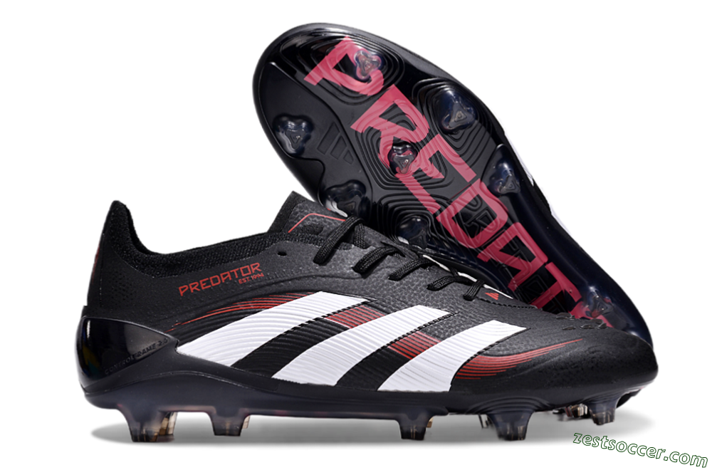 Adidas Predator Elite 24 FG Low-Tops Soccer Cleats - Black/White/Red 0